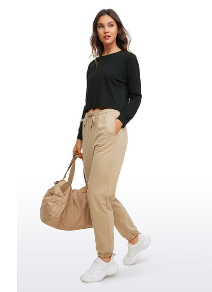 Pima Cotton Cropped Loose Fit Long Sleeve