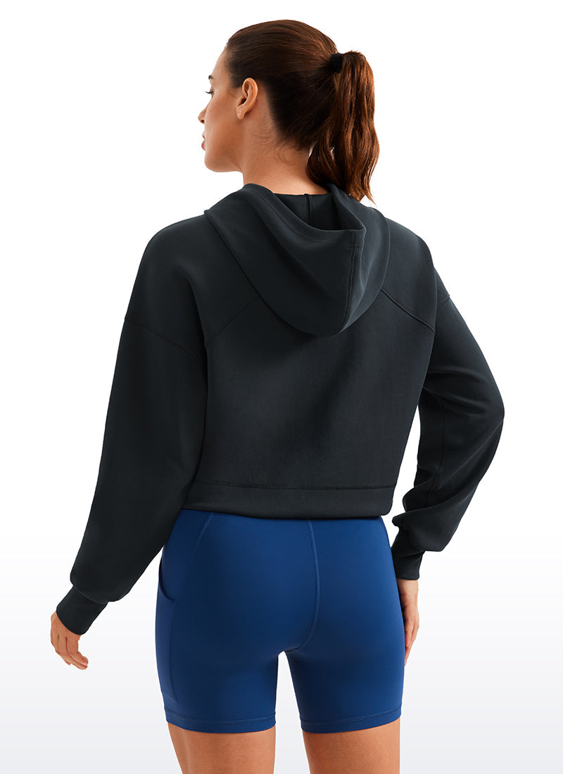 SoftAura Cropped Pullover Hoodie