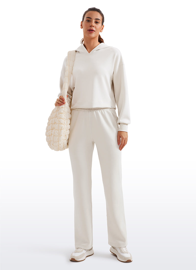 SoftAura Cropped Pullover Hoodie