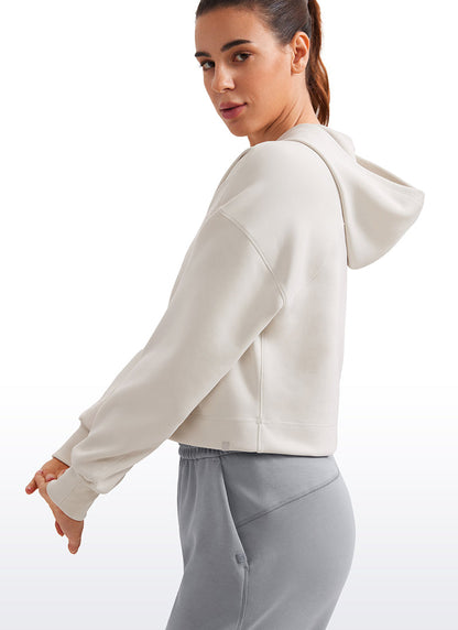SoftAura Cropped Pullover Hoodie