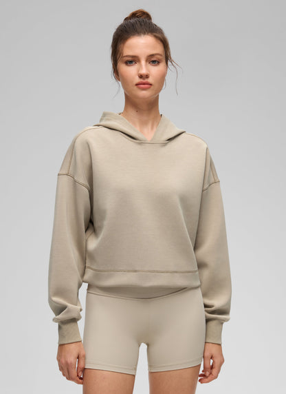 SoftAura Cropped Pullover Hoodie
