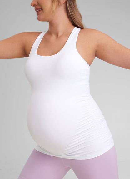 Butterluxe Maternity Built in Bra Ruched Tank