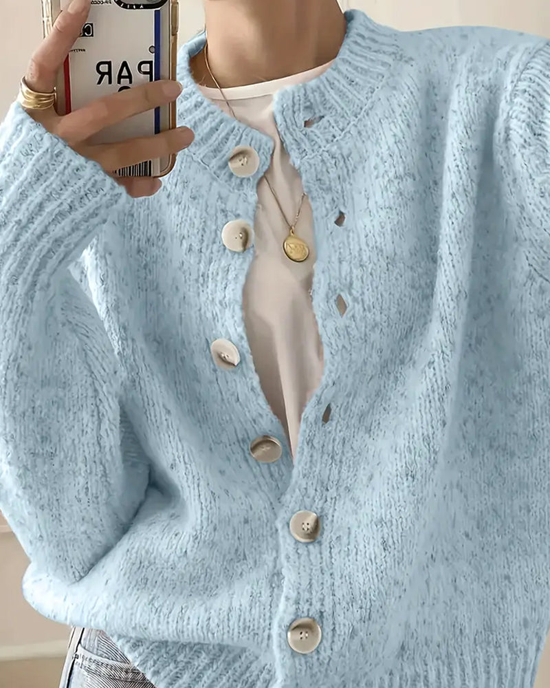 Comfortable Solid Color Cardigan Sweater
