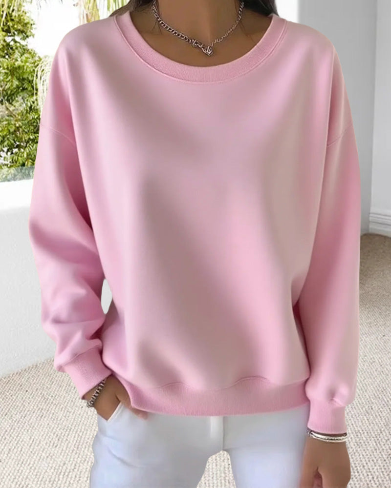 Casual Solid Color Sweatshirt