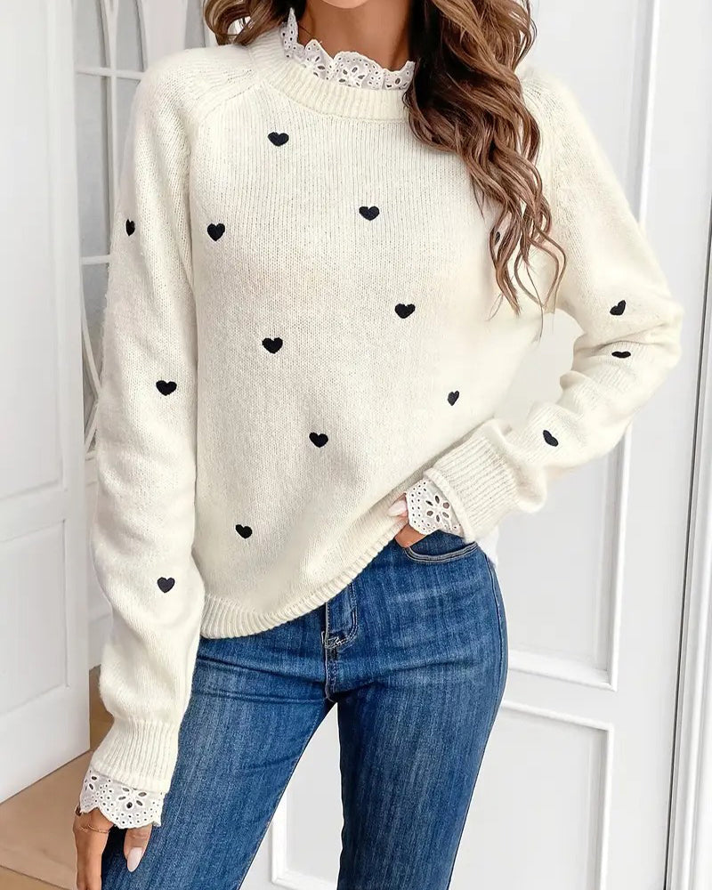 Casual Heart Fashion Pullover