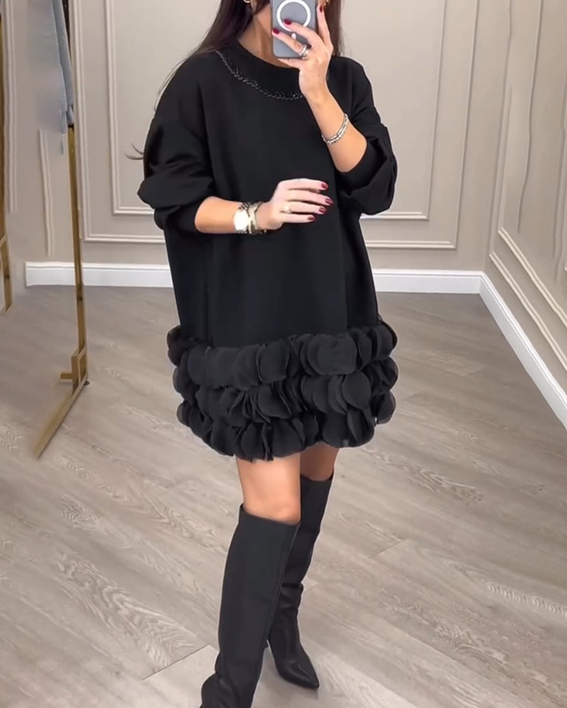 Elegant dress with patchwork petals