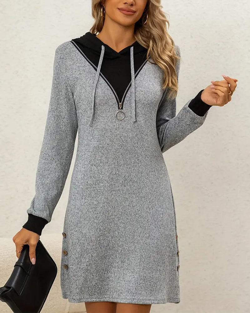 Casual Hooded Comfort Dress