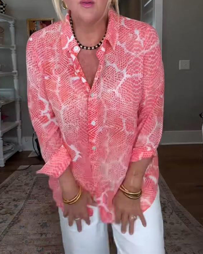 Buttoned Textured Blouse