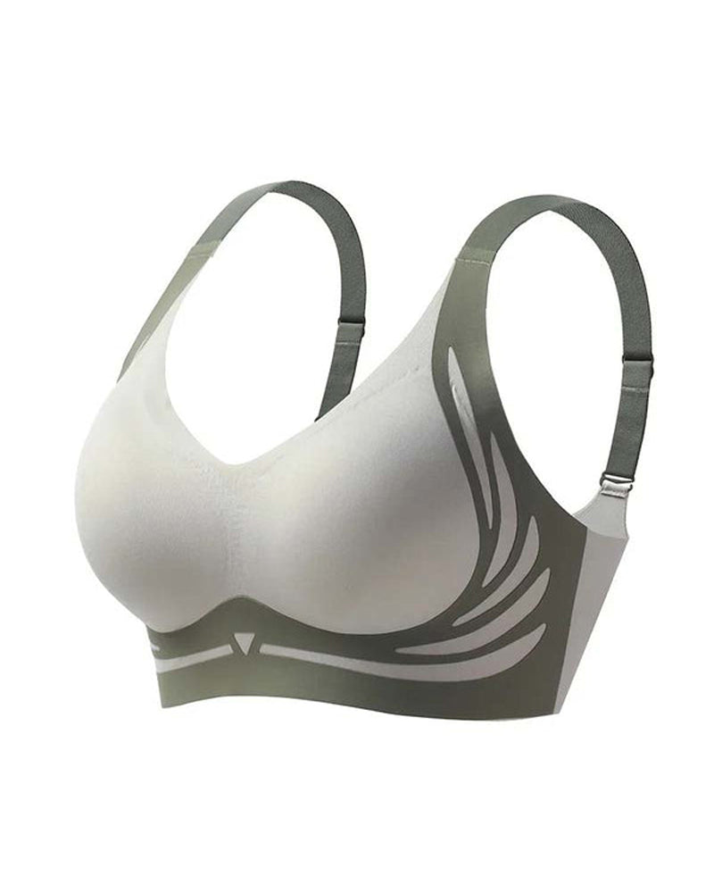 Lifting anti-sagging wireless push-up bra