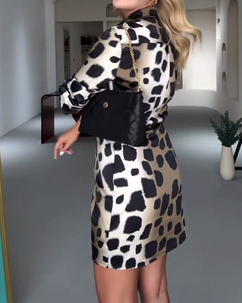 Casual Slim Leopard Print Dress