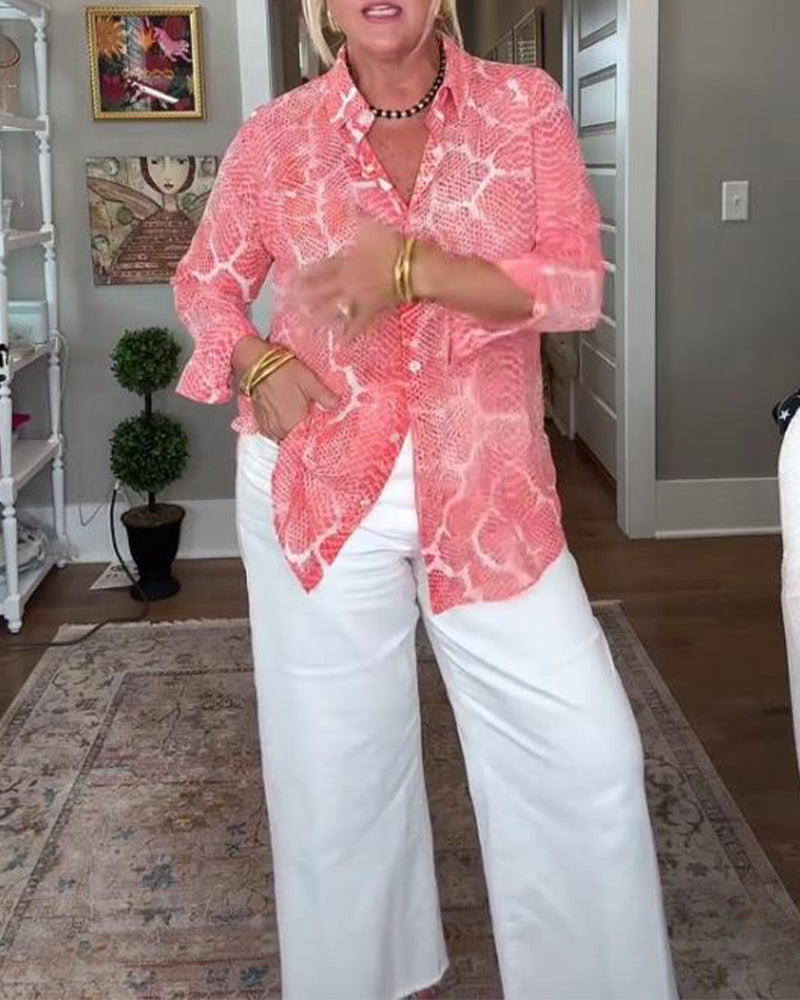 Buttoned Textured Blouse